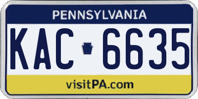 PA license plate KAC6635