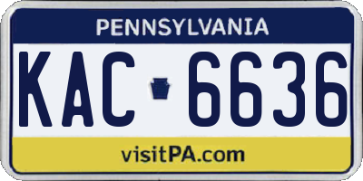 PA license plate KAC6636