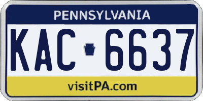 PA license plate KAC6637