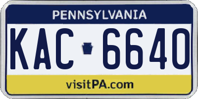 PA license plate KAC6640
