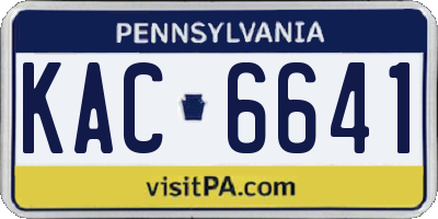 PA license plate KAC6641