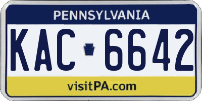 PA license plate KAC6642