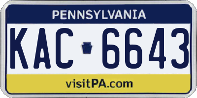 PA license plate KAC6643