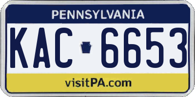 PA license plate KAC6653