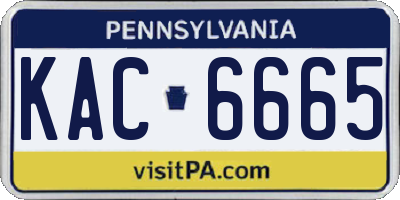 PA license plate KAC6665