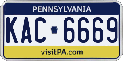 PA license plate KAC6669