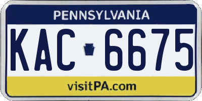 PA license plate KAC6675