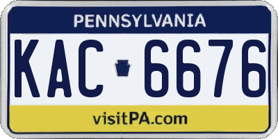 PA license plate KAC6676