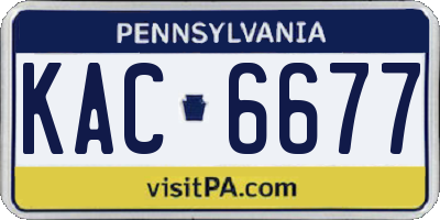 PA license plate KAC6677
