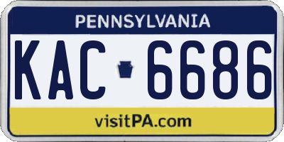 PA license plate KAC6686