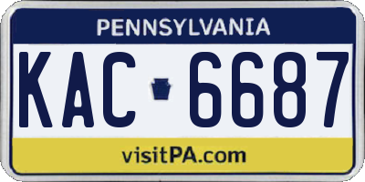 PA license plate KAC6687