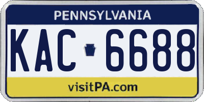 PA license plate KAC6688