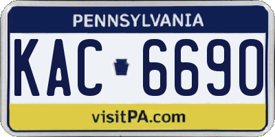 PA license plate KAC6690
