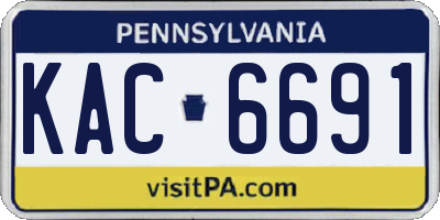PA license plate KAC6691