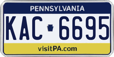 PA license plate KAC6695