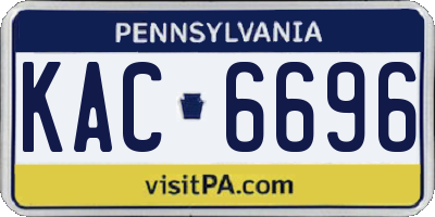 PA license plate KAC6696