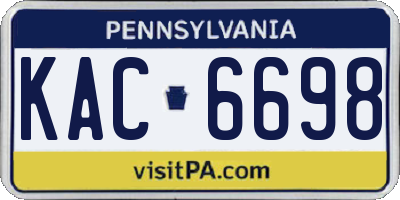 PA license plate KAC6698