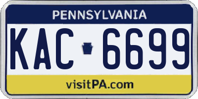 PA license plate KAC6699