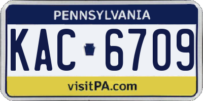 PA license plate KAC6709