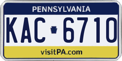 PA license plate KAC6710