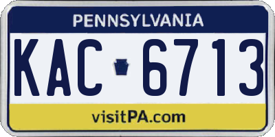PA license plate KAC6713