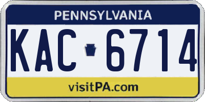 PA license plate KAC6714