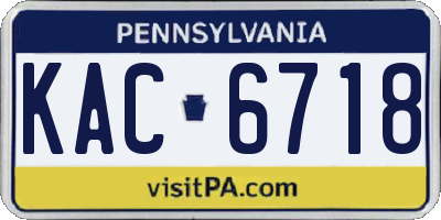 PA license plate KAC6718