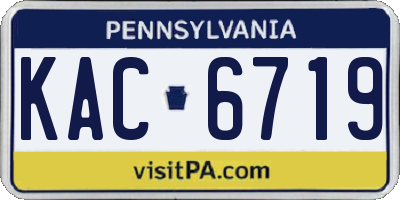 PA license plate KAC6719