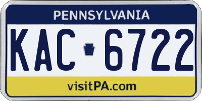 PA license plate KAC6722