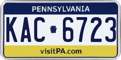 PA license plate KAC6723