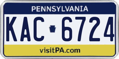 PA license plate KAC6724