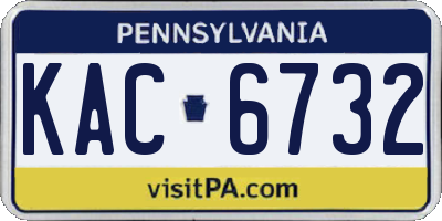 PA license plate KAC6732