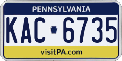 PA license plate KAC6735