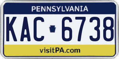 PA license plate KAC6738