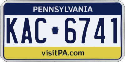 PA license plate KAC6741