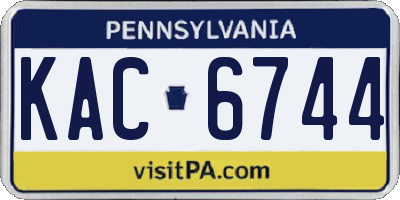 PA license plate KAC6744