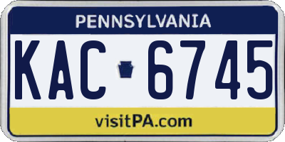 PA license plate KAC6745
