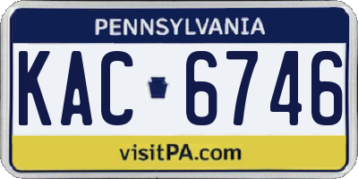 PA license plate KAC6746