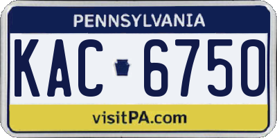 PA license plate KAC6750