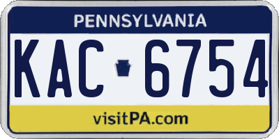 PA license plate KAC6754