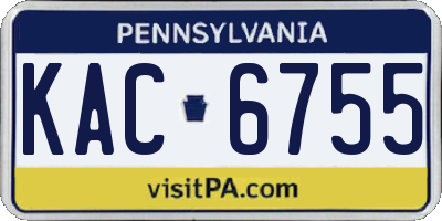 PA license plate KAC6755