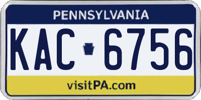 PA license plate KAC6756