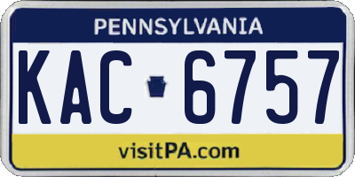 PA license plate KAC6757