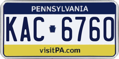 PA license plate KAC6760