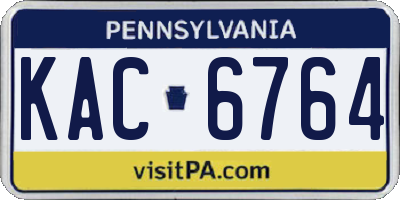 PA license plate KAC6764