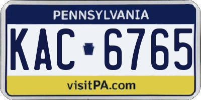 PA license plate KAC6765