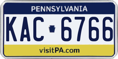 PA license plate KAC6766