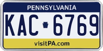 PA license plate KAC6769