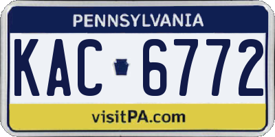 PA license plate KAC6772