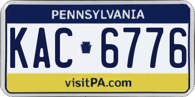 PA license plate KAC6776
